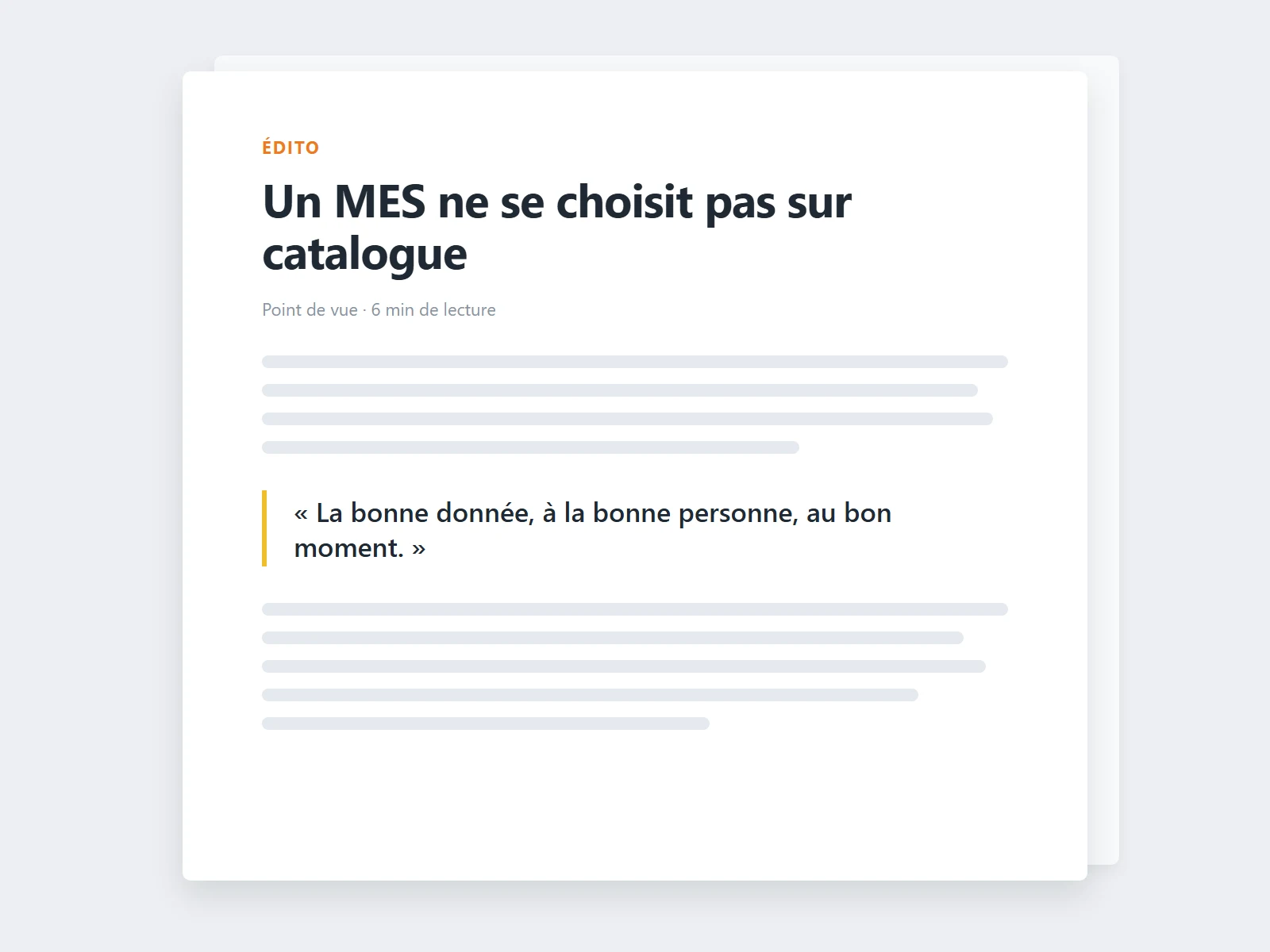 Page d’un article de fond, rubrique Édito